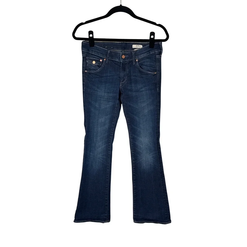 & STAR Women's Low Waist Bootcut Leg Jeans Dark Wash Y2K Size 28